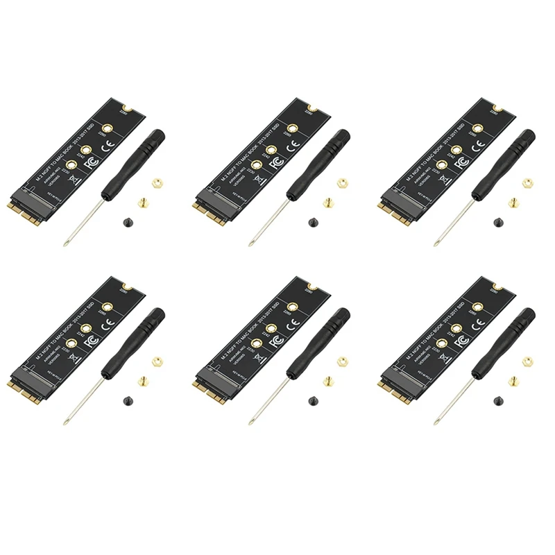 

6X M.2 NVME SSD Convert Adapter Card For Air Pro Retina 2013-2017 NVME/AHCI SSD Kit For A1465 A1466 A1398 A1502