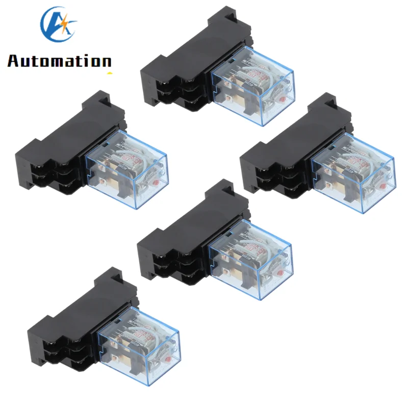 Реле мощности катушки DPDT LY2NJ HH62P 110, 5 комплектов, 12 В, 24 В, 36 В, 220 В, 220 В, HHC68A-2Z в, 10 а, с цоколем