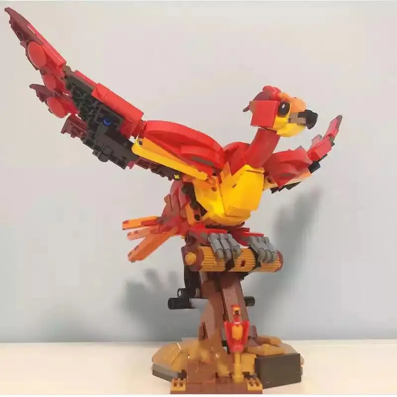 

DIY blocks with Led Famous Magic movie 76394 Game Phoenix model building Fawkes Blocks Bricks Children Educational Toys Gifts