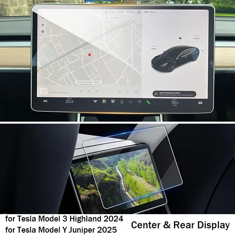 

Защитная пленка из закаленного стекла для Tesla Model 3 Highland Model Y Juniper 2025 Защитная пленка для сенсорного экрана с задним центральным управлением