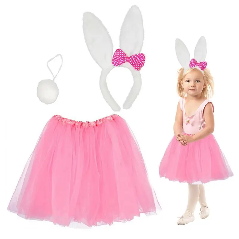 

Bunny Ears Cute Easter Rabbit Costume For Kids Halloween Easter Dress Up Cosplay Accessories Set Size Fits All Ages & Genders