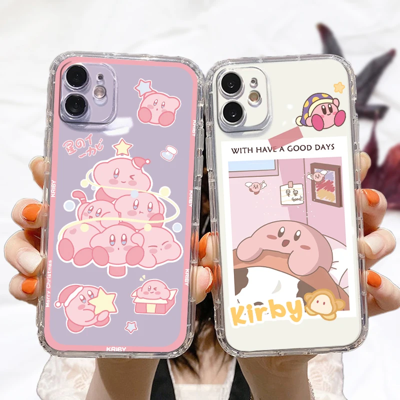 

Transparent Cover Game Cartoon Cute Kriby Phone Case For Apple iPhone 14 13 12 11 Mini XS XR X Pro MAX 8 7 6 Plus SE 2020