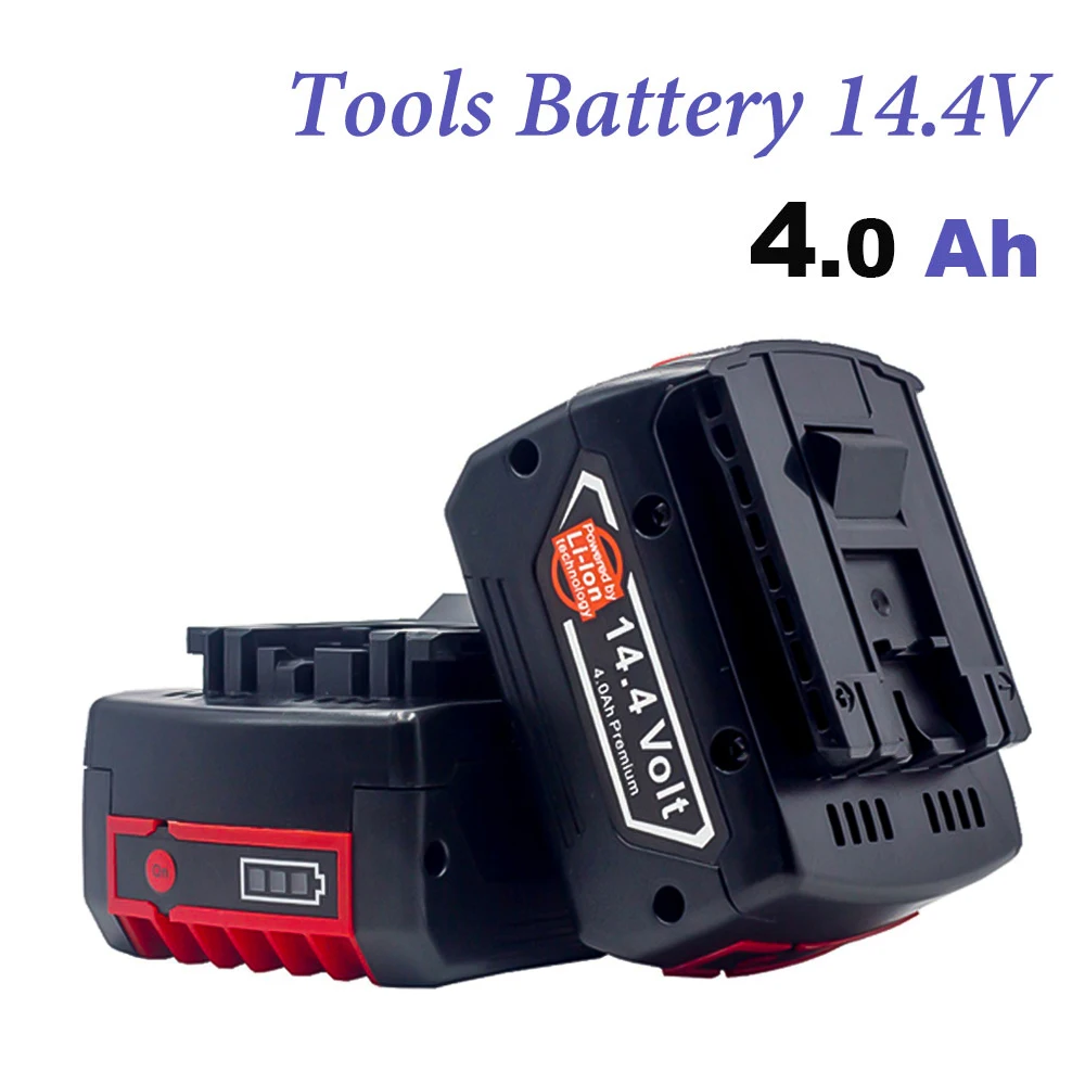 

Rechargeable Battery for Bosch Power tool 14.4V 4.0Ah for GBH GDR GSR 1080 DDS180 BAT614G Replacement Li-ion Battery Charger Set