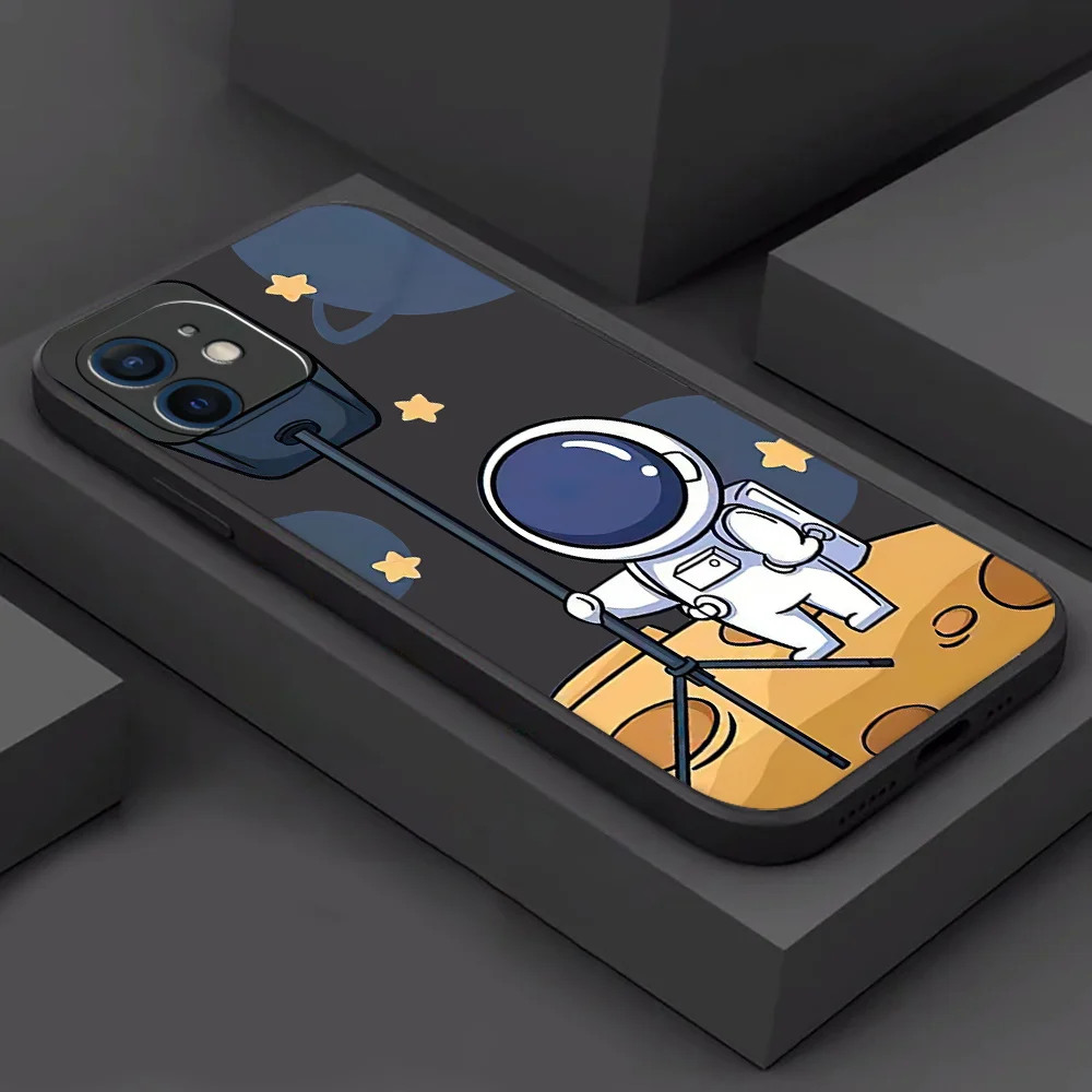 

Cartoon Astronaut Luxury New Phone Case For Apple iPhone 11 12 13 Pro 12 13 Mini X XR XS Max 5 6 6S 7 8 Plus Silicon Cover Funda