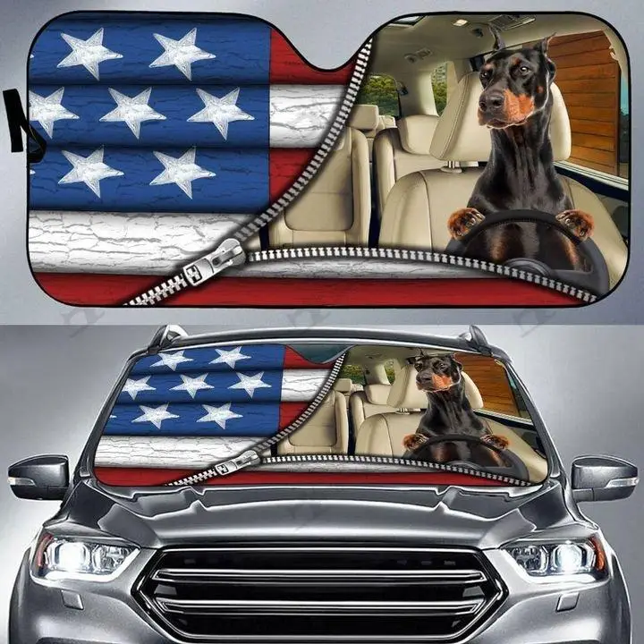 

Doberman Auto Sun Shade Car Windshield Window Cover Sunshade