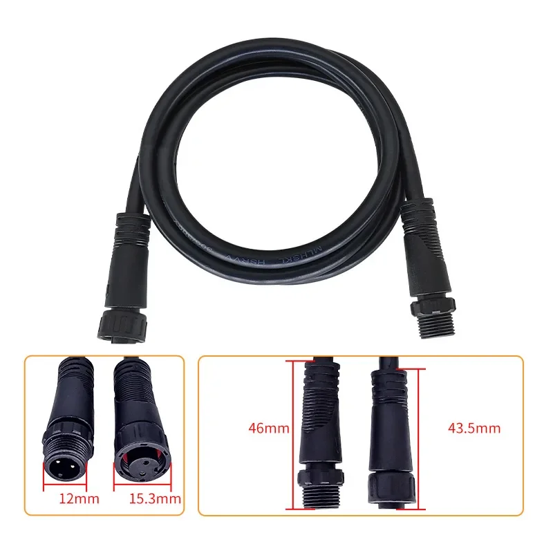 

Водонепроницаемый авиационный кабель M12 2/3/4/5/6/8 контактов