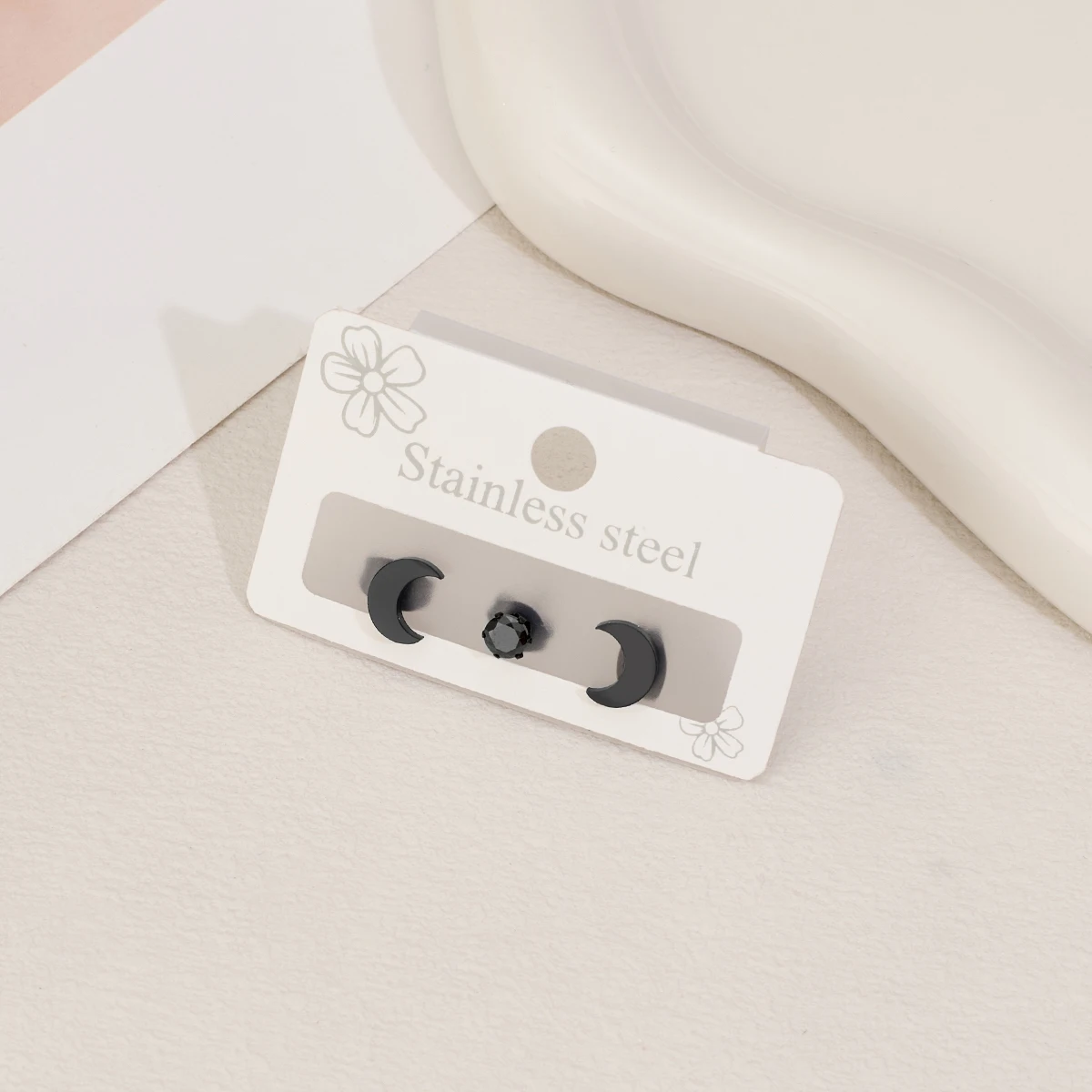 Простые серьги-гвоздики с луной для женщин гипоаллергенные серебряные серьги из