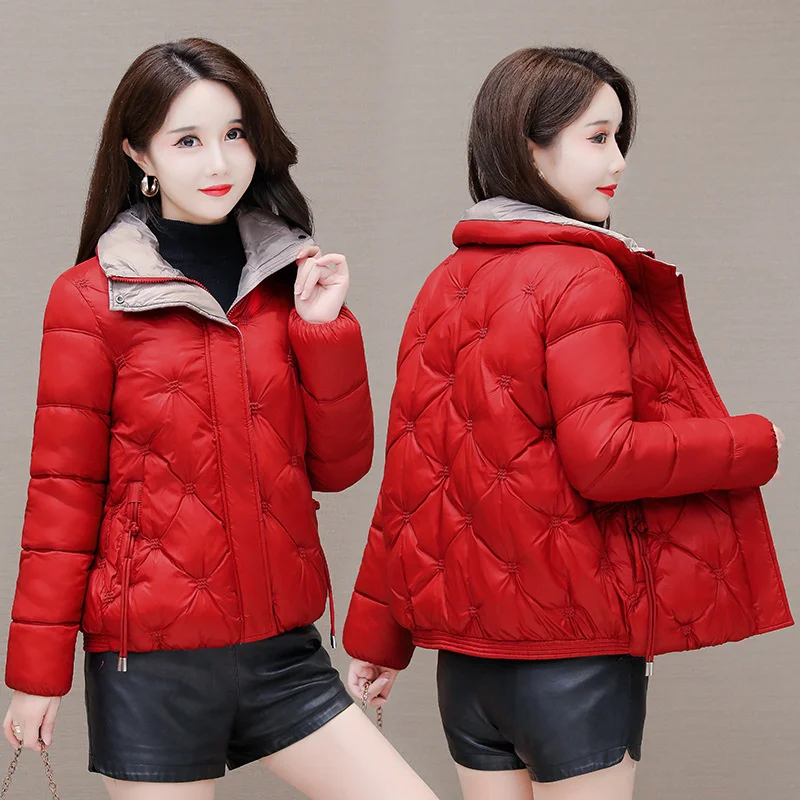 Cotton padded jacket women 2022 new style westernized thickened winter small cotton padded jacket warm and thin fashion mother
