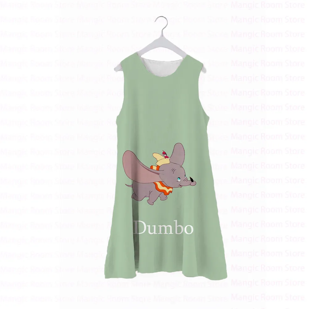 Купи Disney Dumbo Children's Clothing Summer Sleeveless Print Girls Princess Dress Little Girl Dress Round Neck Sleeveless Skirt за 197 рублей в магазине AliExpress