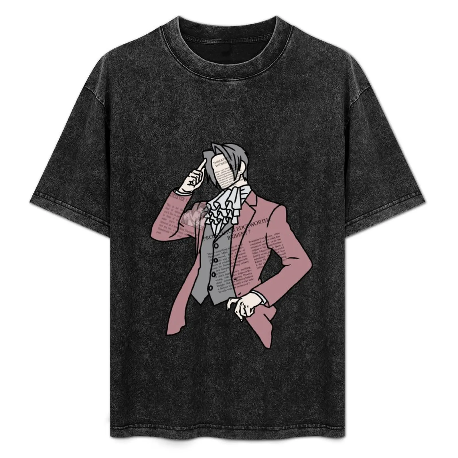 Футболка с рисунком прокурора милса эдгеворта винтажная одежда аниме футболка