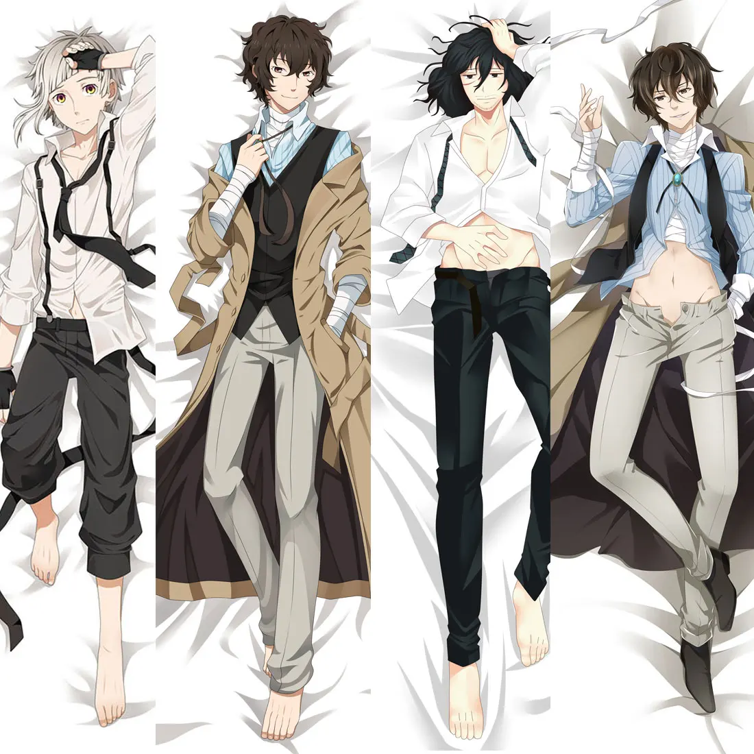 

Bungo Stray Dogs Dakimakura Anime Pillow Case Otaku Hugging Body Cushion Dazai Osamu Nakajima Atsushi Nakahara Chuya Pillowcase