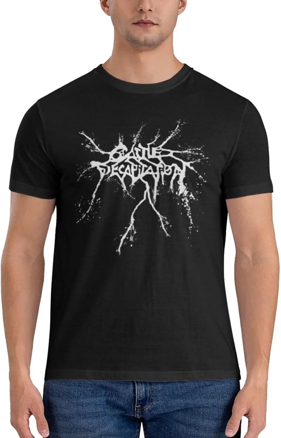 Футболка мужская с коротким рукавом и круглым вырезом из чистого хлопка