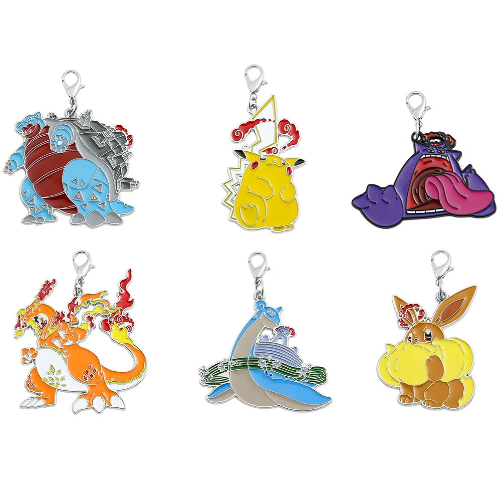 

Anime Pokemon Pikachu Keychain Metal Enamel Blastoise Charizard Gengar Keychains Key Cover Chain Keyring Jewelry Accessories Toy