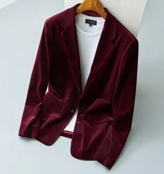 

Новый стиль, мужские костюмы красного цвета, Мужские приталенные повседневные теплые костюмы с двумя пуговицами, пальто ABE162