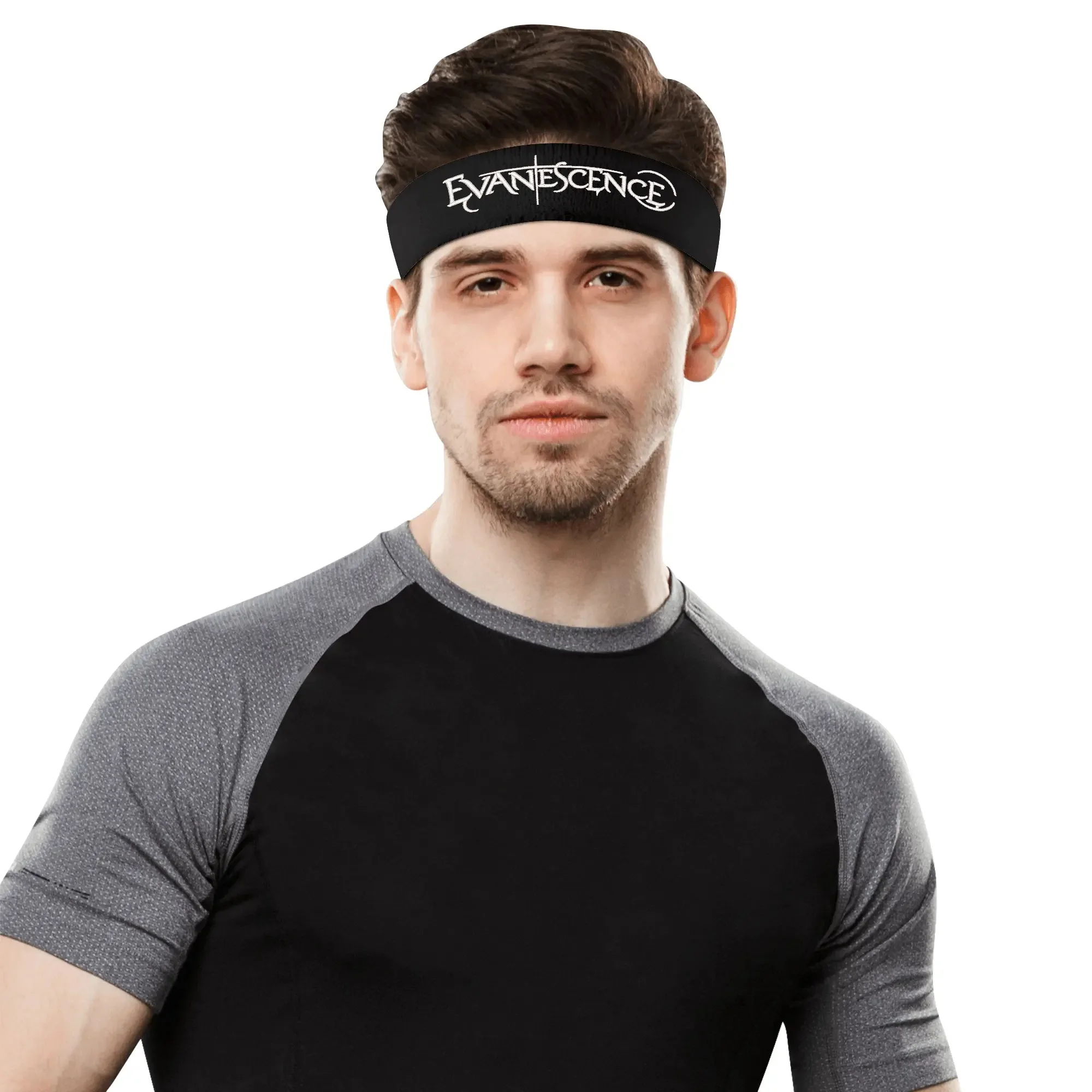 

Evanescence Embroidered Sports Headband Mens Womens Sweatband Bandana Fitness Sweat Absorb Band DIY Name & Team Name & Colors