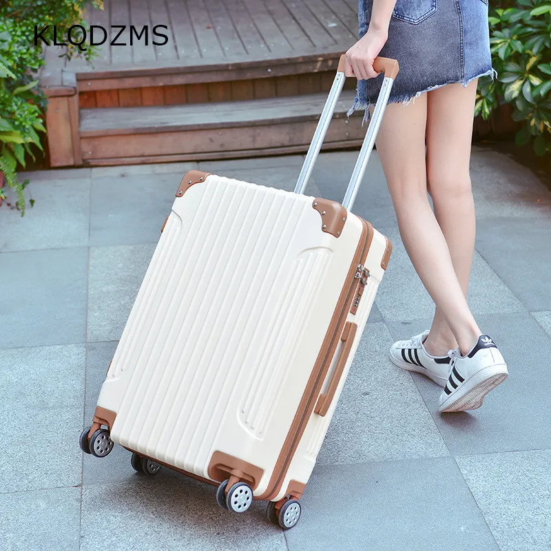 KLQDZMS High Quality Japanese Multi-color mute Universal Wheel Boarding Suitcase Female Hard Shell Waterproof Luggage Male