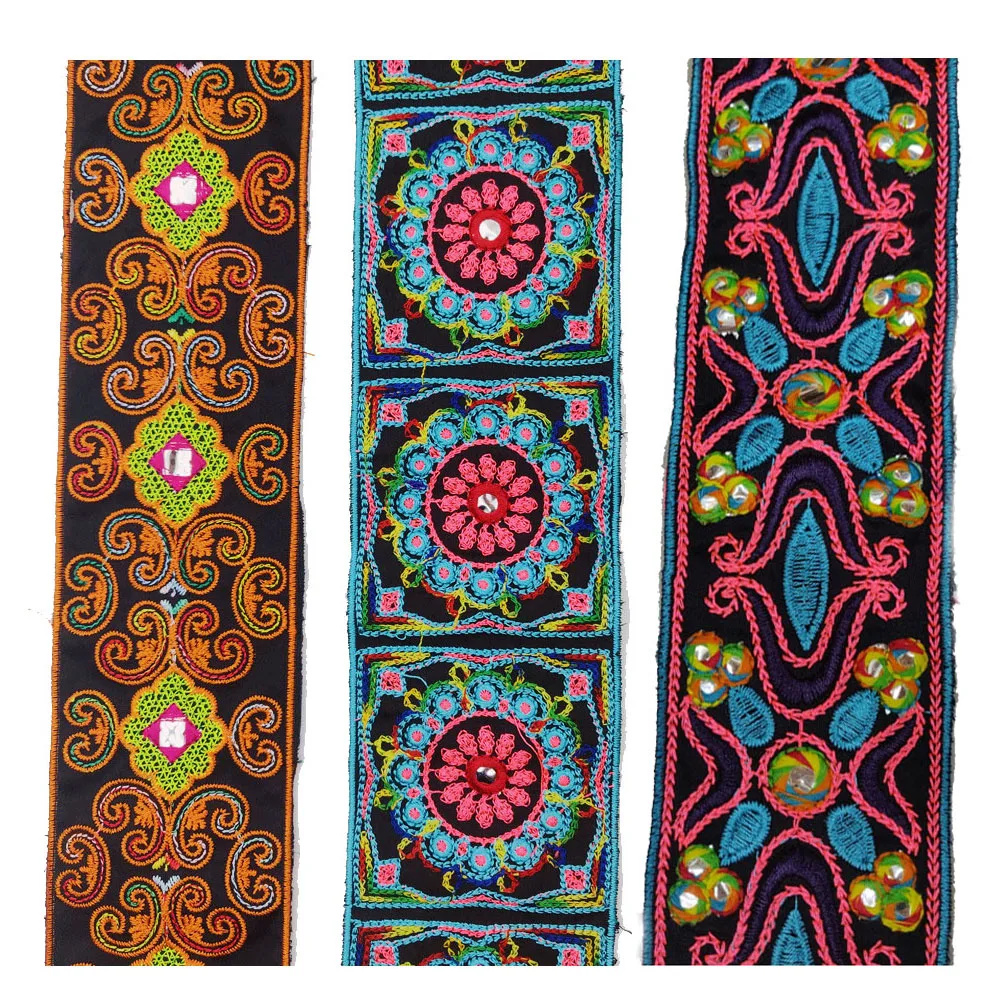 1 ярд разноцветные нитки вышитые блестки тесьма шириной 6/7 5 см блестящая отделка