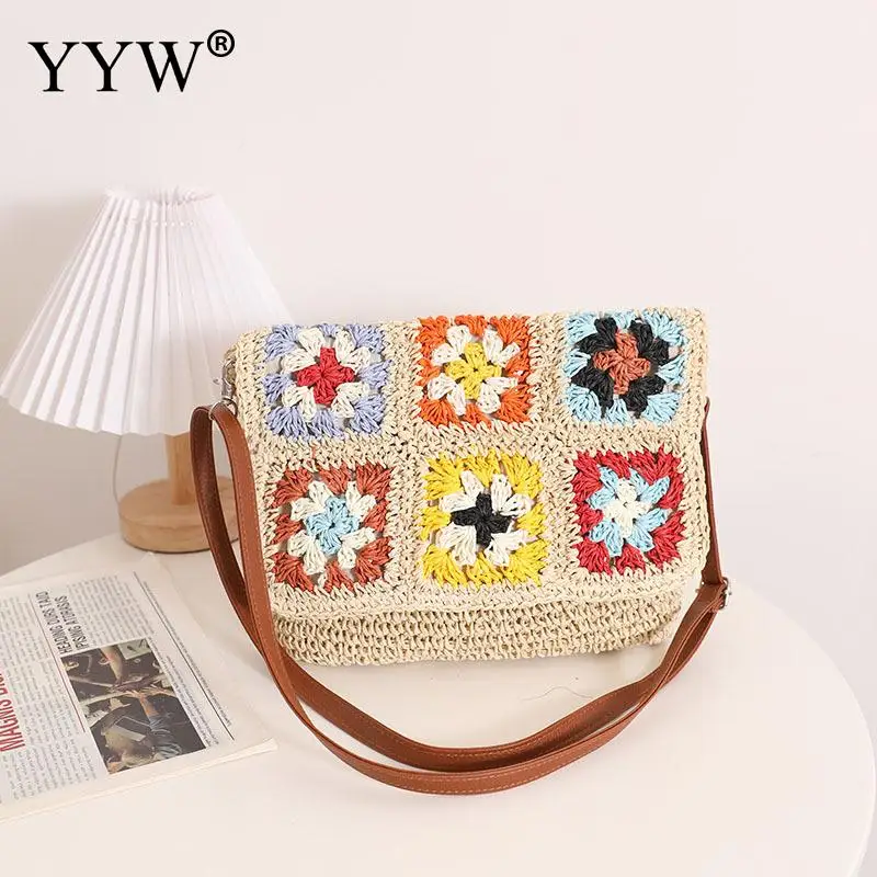 

Straw Crossbody Bag For Women 2023 New Bohemian Small Knitting Summer Purse And Handbags Shoulder Vacation Casual Beach Bag New