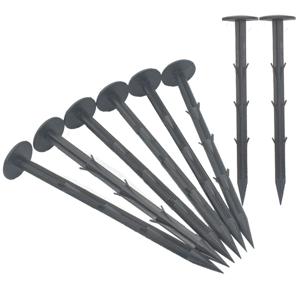 

24/48PCS 8 inch Sturdy Plastic Stakes - Plastic Landscape & Garden Spikes for Holding Down Landscape Fabric Lawn Edging