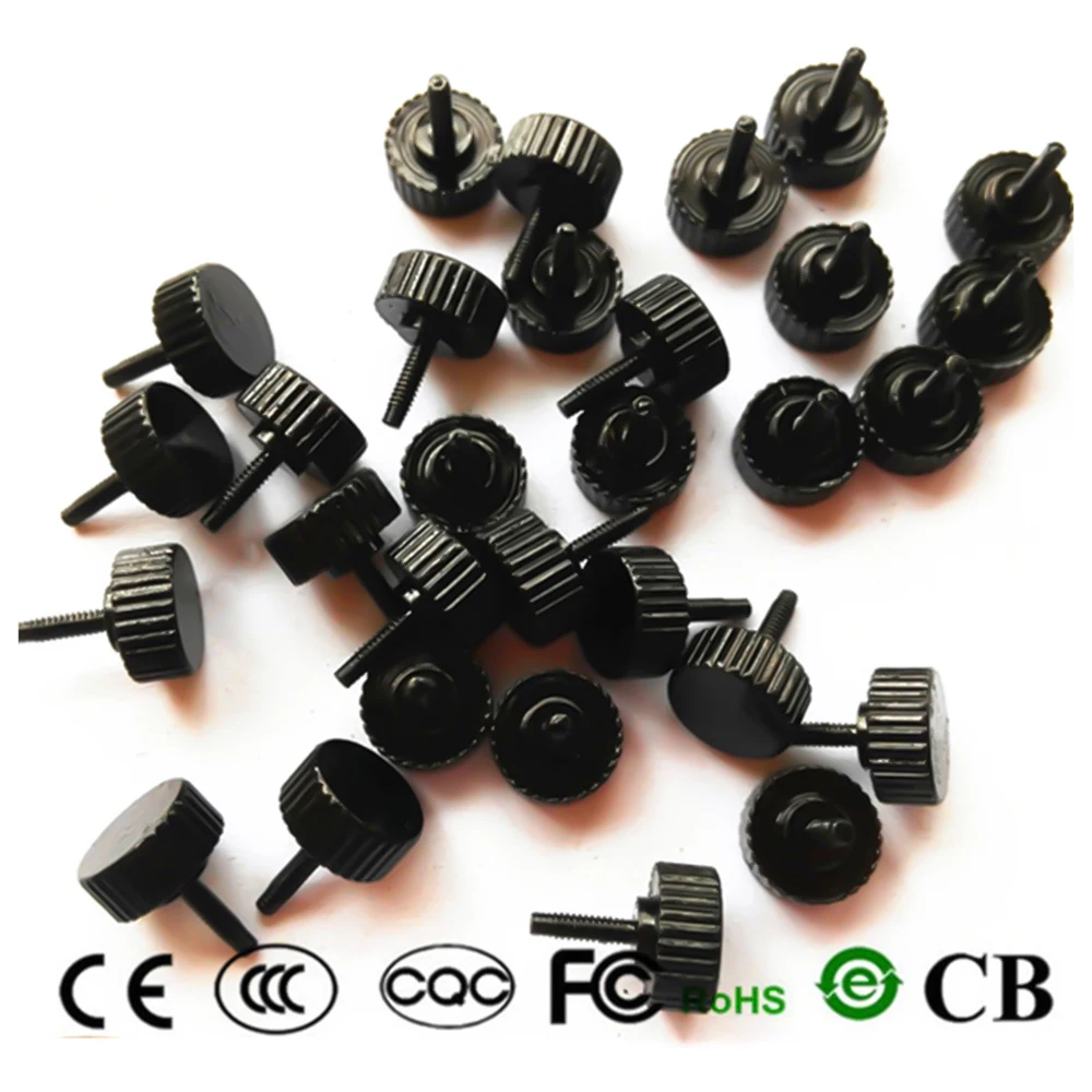 

1 / 5Pcs M1.6 Carbon Steel Thumb Screws Metric Knurled Big Flat Head Tighten Screw Manual Adjustment Bolt Bakelite Industry Knob