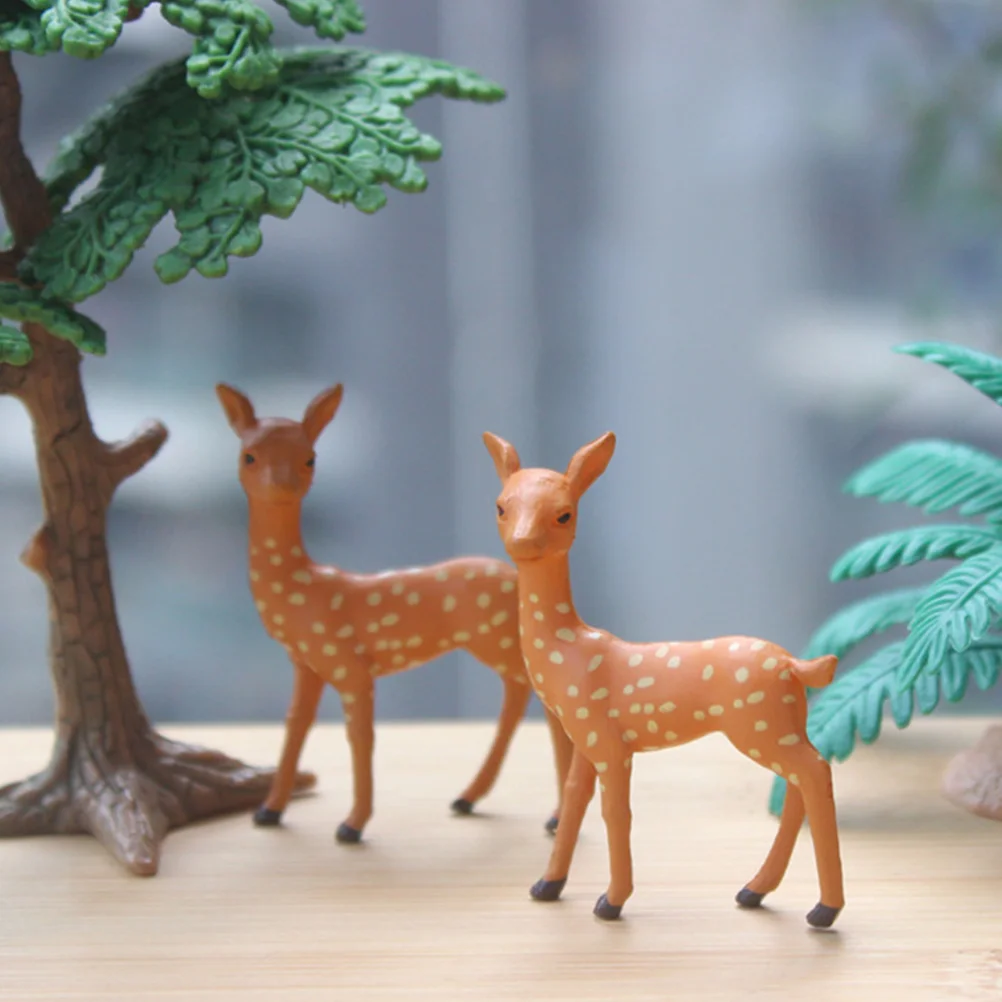 

4pcs Miniature Deer Statues Cute Deer Mini Garden Animal Statues Decoration