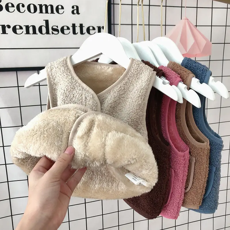 Купи 2022 New Fleece Kids Vest for Girls Waistcoat Toddler Boy Vest Infant Warm Winter Autumn Sleeveless Jacket Children Outwear за 198 рублей в магазине AliExpress