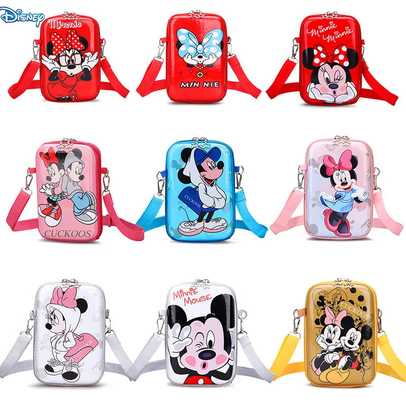 

Disney Mickey Mouse Children's Shoulder Bag Cartoon Kawaii Minnie Messenger Bags Fashion Pu Coin Purse Kids Backpack Girls Gifts