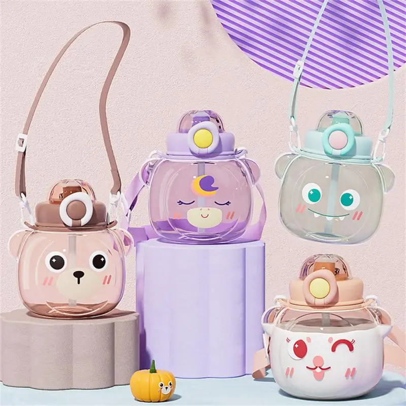 

Portable Cute Water Bottles Food Grade Large Capacity Cute Big Belly Cup Leak Proof Dust Proof Summer Drinking Cup