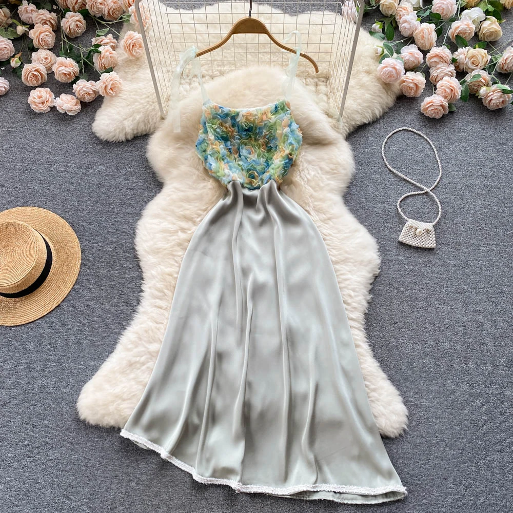 

French High-quality Sexy A-line Dress Women's Summer New Fashion Sleeveless Sweet Night Club Clothes Vestidos F073