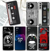 phone case for samsung galaxy s22 s7 s8 s9 s10e s21 s20 fe plus ultra 5g soft silicone case cover hand tour audio tape