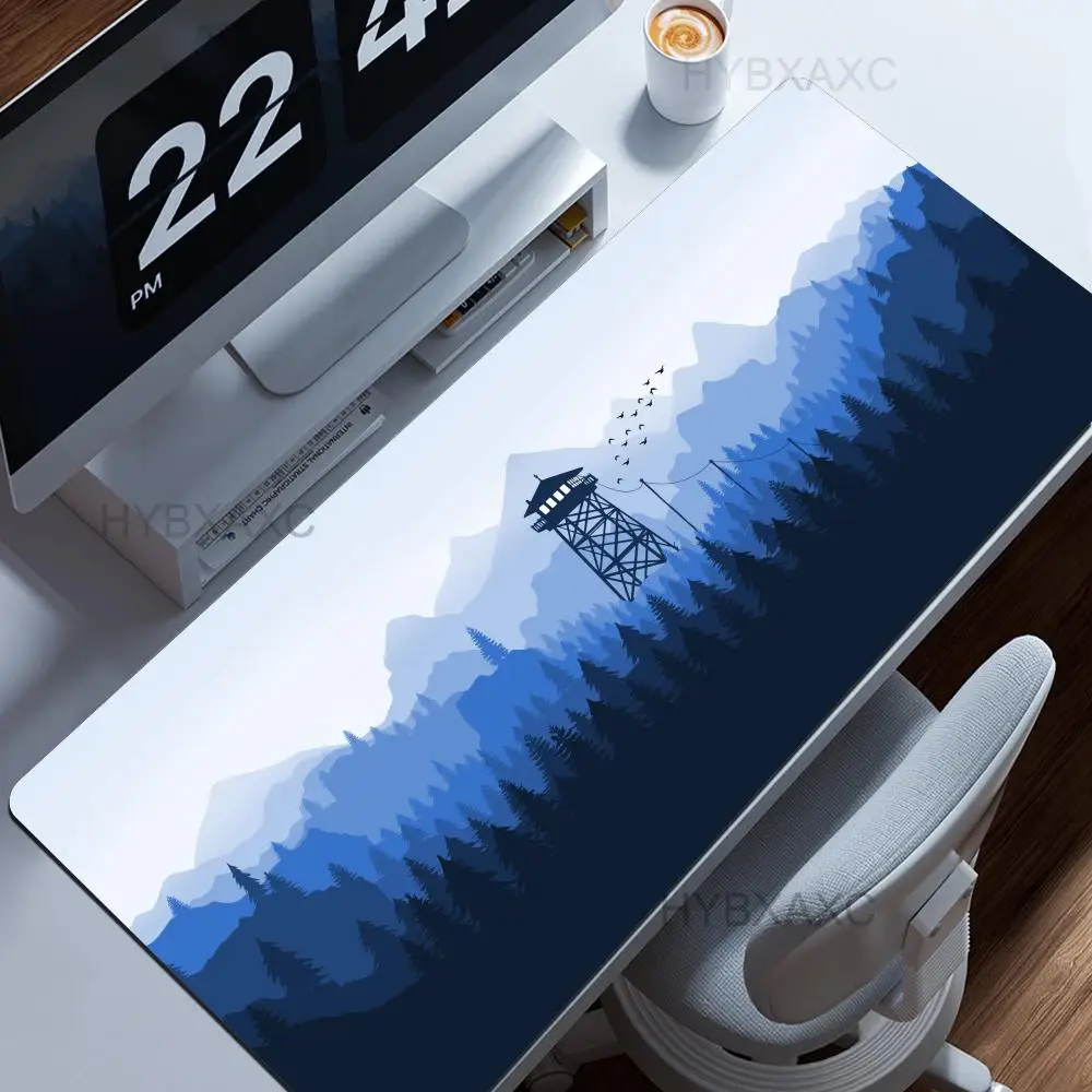 Белый черный коврик для мыши XXL игровой компьютерный Deep Forest настольный ноутбука