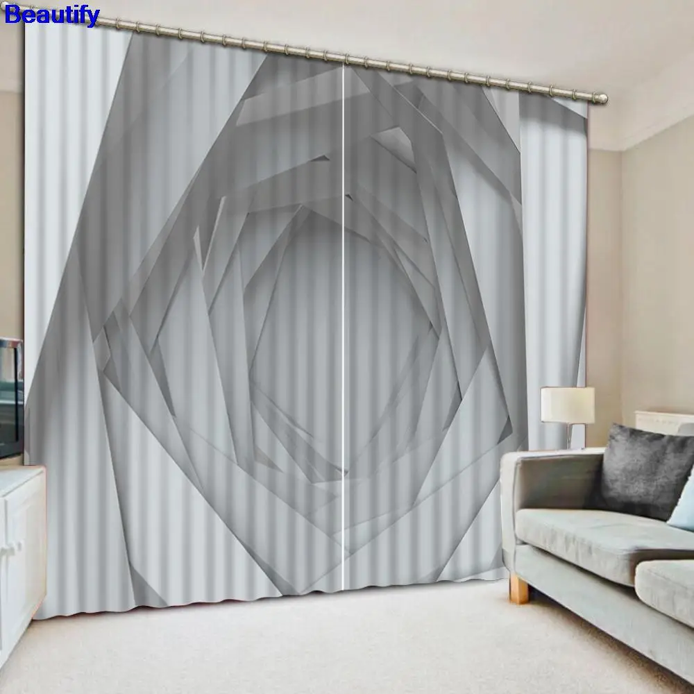 

Beautify 3d Curtains White three-dimensional For living room bedroom blackout curtains window cutains