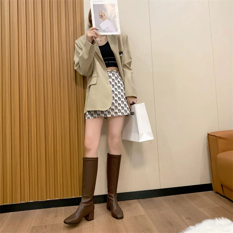 

Women Boots Winter High Boots Fashion Short Plush Warm Platform Boots Casual Fashion Boots 2022 New 42 Large Size Women's Shoes