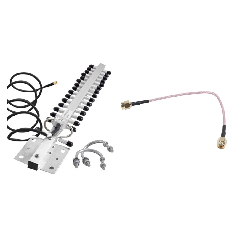 

1 Pcs 2.4Ghz 16DBI-18DBI Yagi WLAN Wifi Omni Wireless Antenna & 1 Pcs SMA Male To SMA Male Connector Pigtail Cable