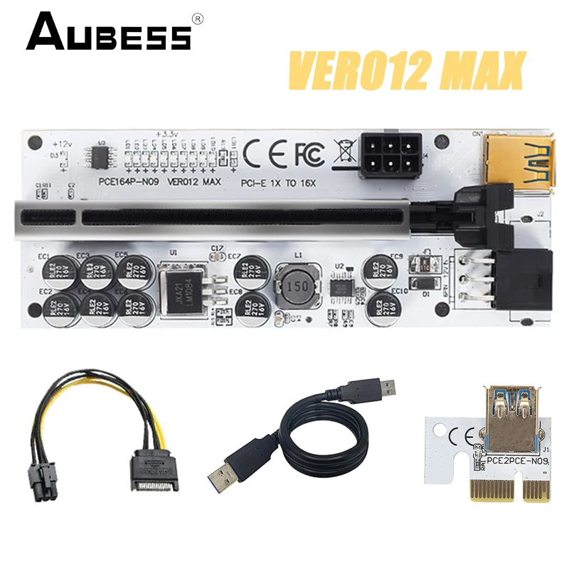 

0.6M VER012 MAX PCI-E Riser Card PCIe 1X To 16X Extender 6Pin Power USB 3.0 Cable For Video Graphics Card For BTC Miner Mining