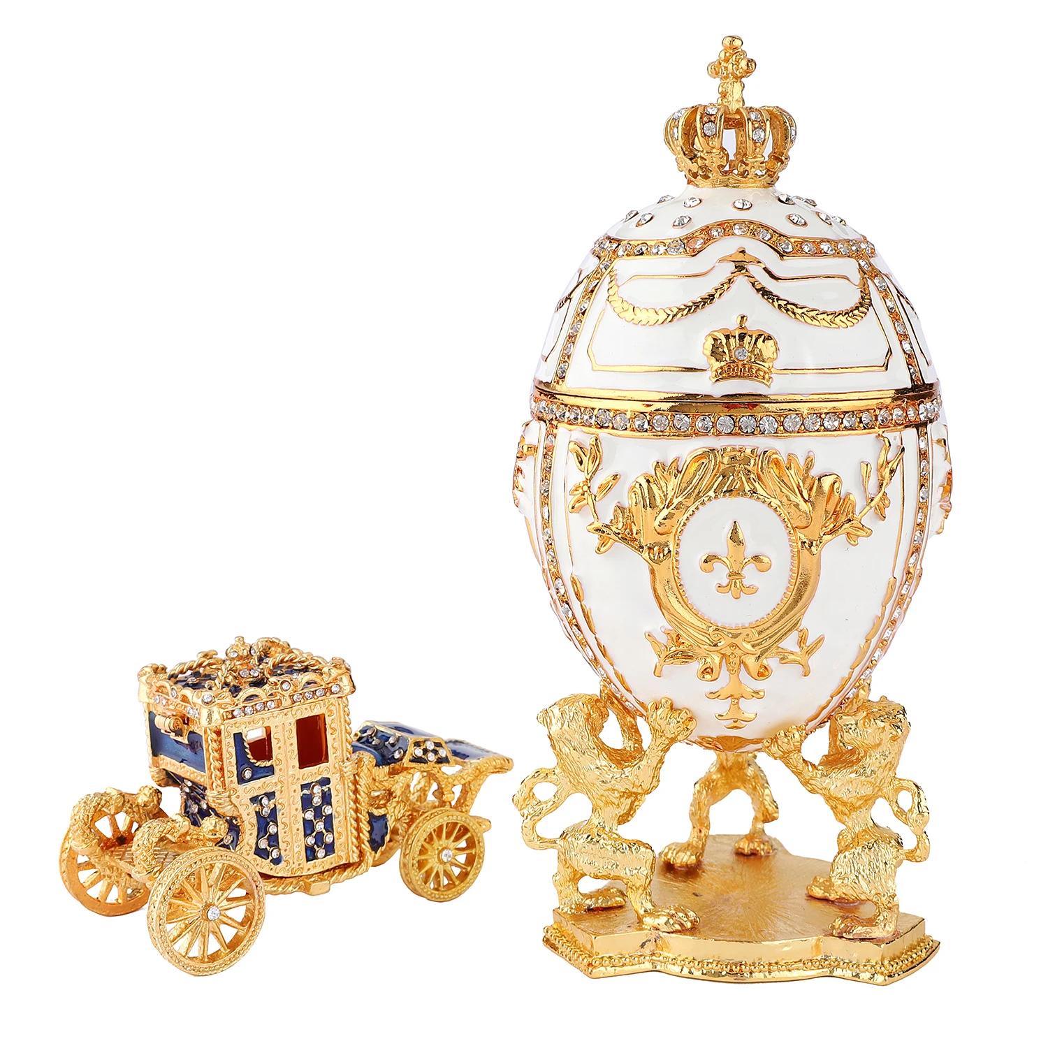 QIFU Большой Королевский Красный Фиолетовый Белый Пасхальный фаберж яйцо стиль