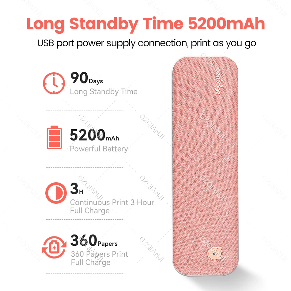 Мини-принтер Peripage A4 A40 портативный термальный беспроводной Bluetooth принтер без