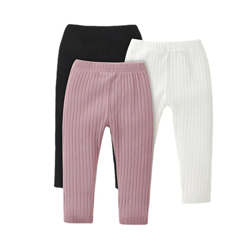 

Infant Baby Girls Boys Leggings With Vertical Pattern Elastic Waist Adjustable Solid Color Simple Spring Clothing 0-18M