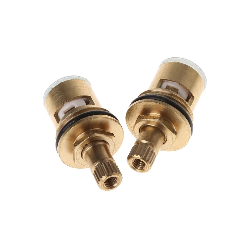 Tap Valves Replacement 1/2" Brass Tap Cartridge Valves Ceramic Disc Gland Quarter Turn 20 Teeth Fitting Connection 87HB images - 6