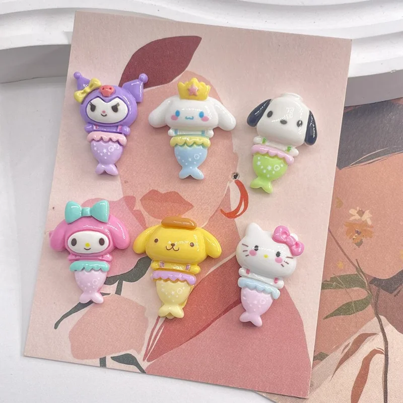 

10Pcs Kawaii Rabbit Dog Flat Back Resin Cabochon DIY Hair Accessories Phone Case Storage Box Scrapbook Embellishments