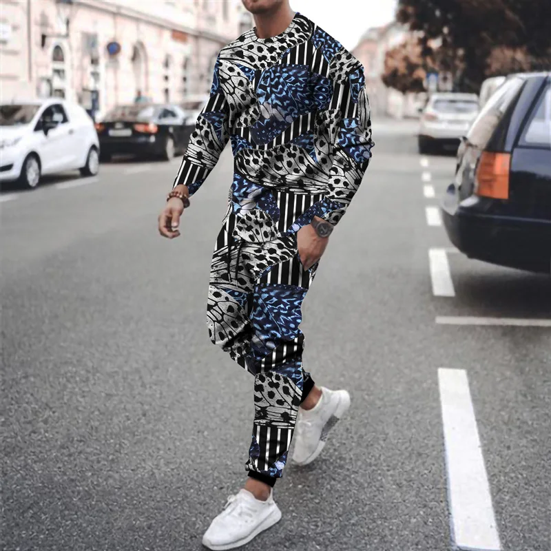 

2021 New Men's Clothing 3D Printing Stun Men's Print Personality Fashion Sportswearl Pants 2 Sports Set Men's Sets Jogging Homme