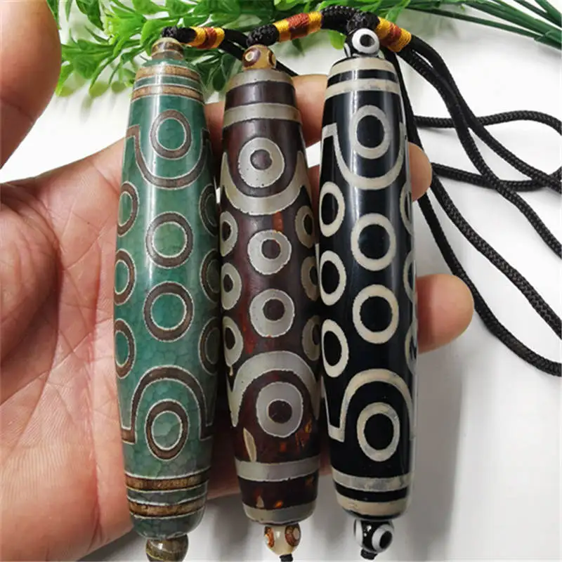 

Tibetan Style 21 Eyes Dzi Agate Jade Beads Hand Pieces Vintage Ethnic Style Old Agate Dzi Pendant