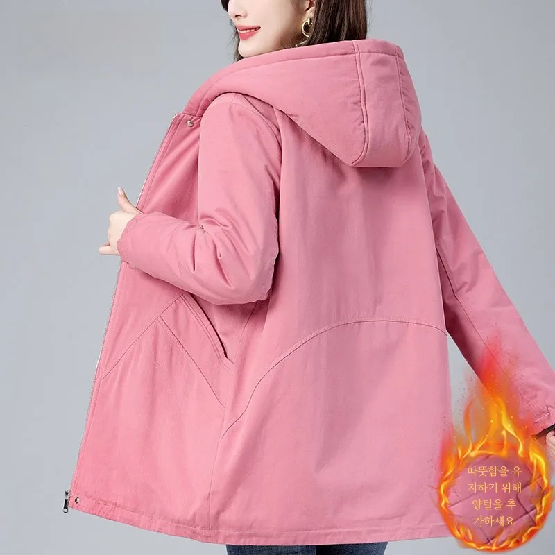 Женское пальто с хлопковой подкладкой средней длины зимняя одежда 2024 новая