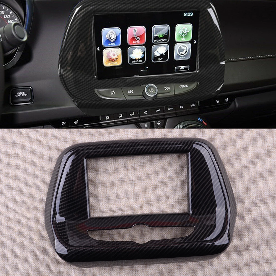 

7'' Car Interior Front Screen GPS Navigation Center Control Panel Cover Trim fit for Chevrolet Camaro 2021 2020 2019 2018 2017