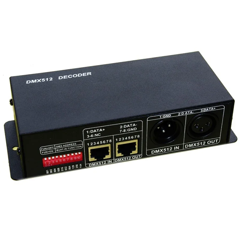 12 В 24 постоянного тока RGB RGBW светодиодная лента DMX 512 декодер 4A * 3CH/4CH 12A 16A Макс.