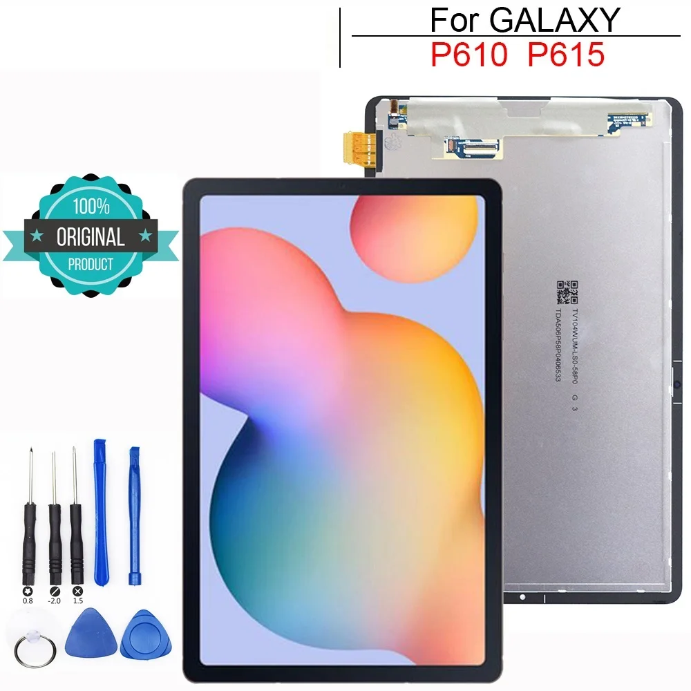 

For Samsung Galaxy Tab S6 Lite 10.4 P610 P615 P615N P617 LCD Screen Display Touch Glass Digitizer Assembly Replacement