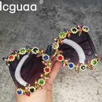 round pearl oversized diamond sunglasses for women men 2022 ladies luxury blingbling crystal brand designer sun glasses women