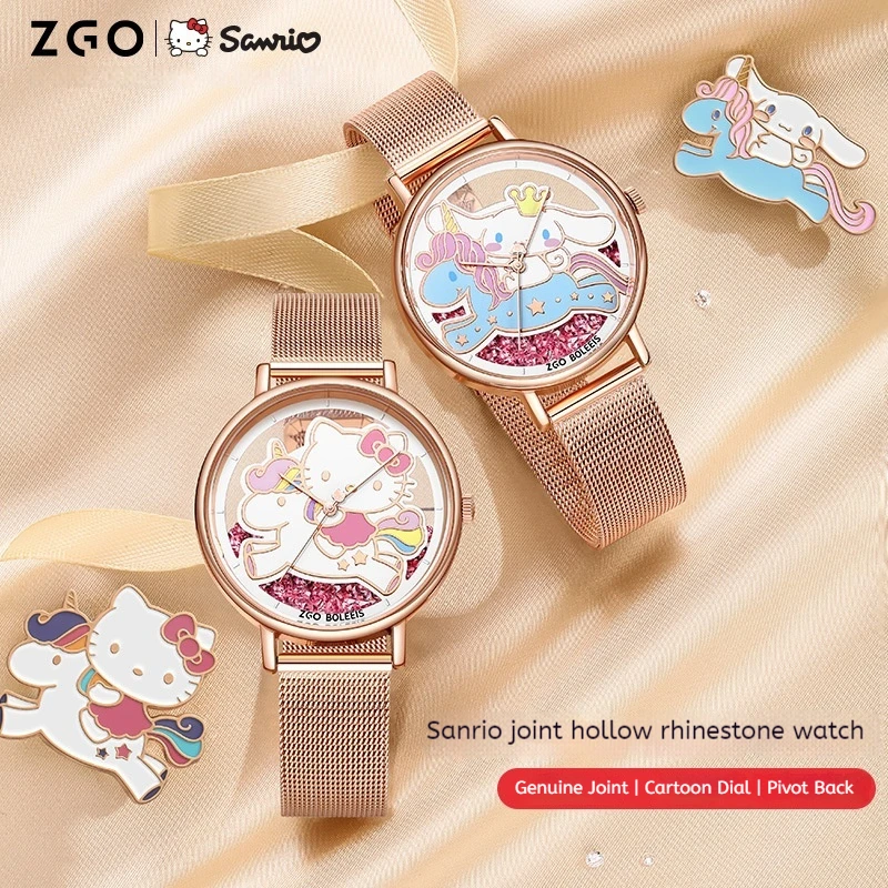 Новинка 2024 часы Hellokitty Girl Ins нишевой дизайн металлический ремешок