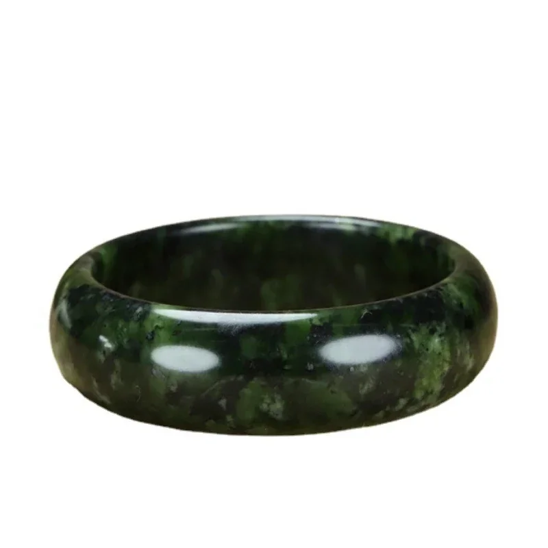 Браслет медицинский из тибетского нефрита темно-зеленый