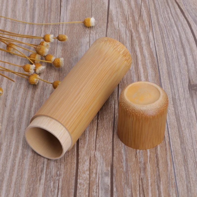 

Bamboo Tube Tea Box Airtight Small Container Spices Storage Jar With Lid 4 Size